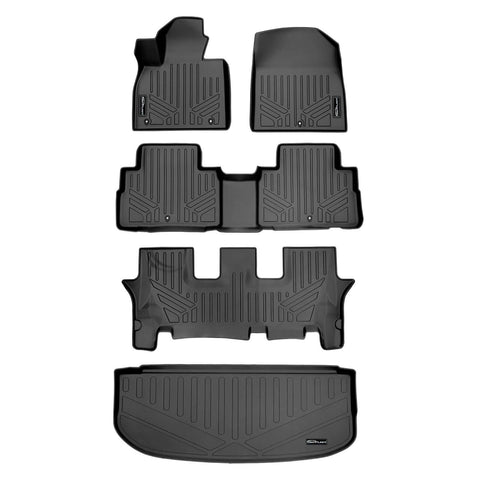SMARTLINER Custom Fit Floor Liners For 2020-2025 Hyundai Palisade with 2nd Row Bucket Seats No Center Console and No In Between Coverage