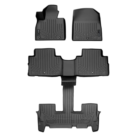 SMARTLINER AUTO™ Custom Fit Floor Liners For 2020-2025 Hyundai Palisade with 2nd Row Bucket Seat No Center Console with in between Coverage