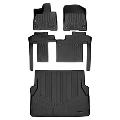 SMARTLINER Custom Fit Floor Liners For 2021-2025 Toyota Sienna with 2nd Row Bench Seat no Spare Tire