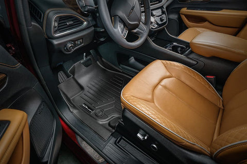 SMARTLINER Custom Fit Black 3 Row Liner Set & Cargo Liner Behind 3rd Row Compatible With 2021-2025 Chrysler Pacifica  (Fits Pinnacle)