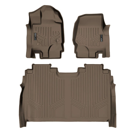 SmartCoverage™ Custom Fit Floor Liners For 2015-2025 Ford F-150 SuperCrew Cab with 1st Row Bucket Seats (Vinyl Flooring)