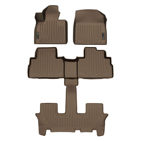 SMARTLINER AUTO™ Custom Fit Floor Liners For 2020-2025 Kia Telluride with 2nd Row Bucket Seat No Center Console with in between Coverage