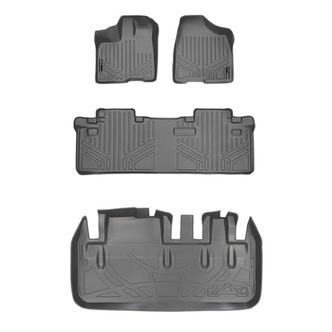 SMARTLINER Custom Fit Floor Liners For 2011-2012 Toyota Sienna (8 Passenger Model)