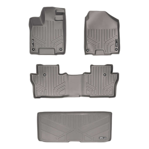 SMARTLINER Custom Fit Floor Liners For 2016-2022 Honda Pilot (8 Passenger Model)