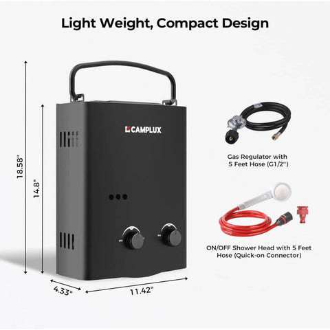 Camplux AY132B Portable Propane Water Heater