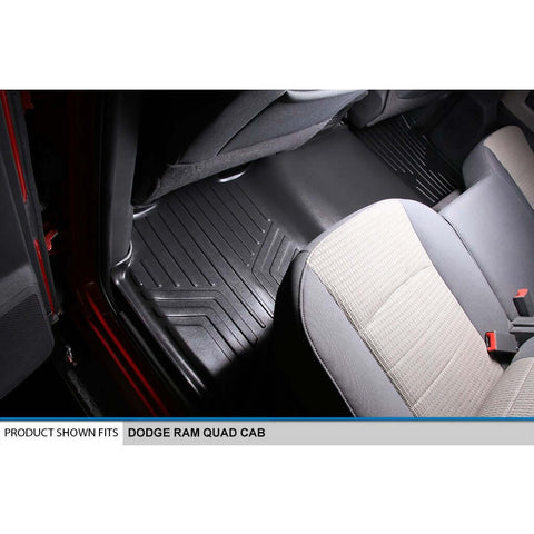 SMARTLINER Custom Fit Floor Liners For 2009-12 Dodge Ram 1500 Quad Cab with 1st Row Bench Seat and Single Floor Hook