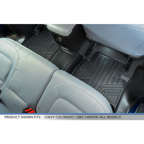 SMARTLINER Custom Fit Floor Liners For 2015-2022 Chevy Colorado Crew Cab / GMC Canyon Crew Cab