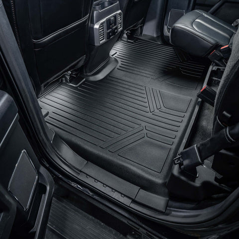 SmartCoverage™ Custom Fit Floor Liners For 2015-2025 Ford F-150 SuperCrew Cab with 1st Row Bucket Seats (Vinyl Flooring)