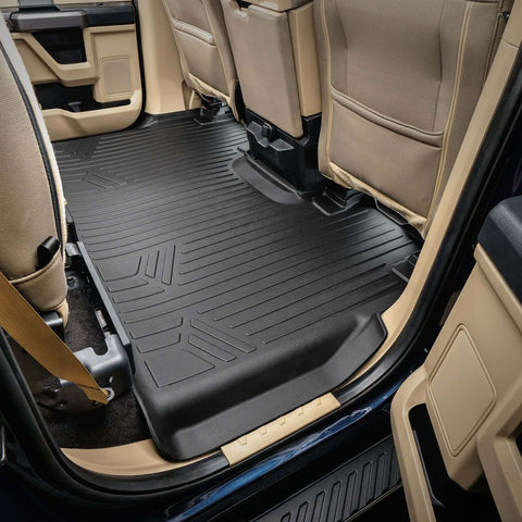 SMARTLINER Custom Fit Floor Liners For 2022-2025 Ford F-150 Lightning 2nd Row Bench seat without under seat fold-flat storage
