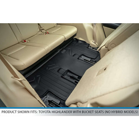 SMARTLINER Custom Fit Floor Liners For 2014-2019 Toyota Highlander with 2nd Row Bucket Seats (No Hybrid Models)