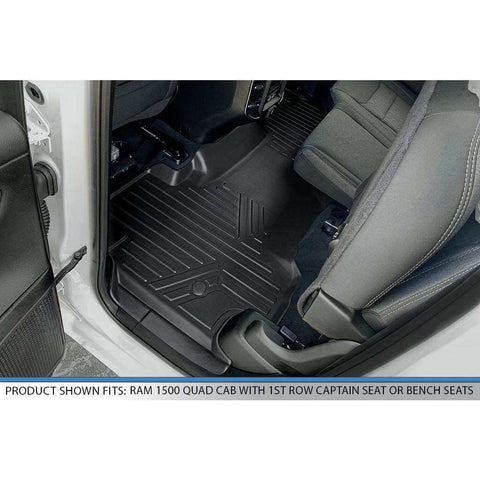 SMARTLINER Custom Fit Floor Liners For 19-21 Ram 1500 Quad Cab Vinyl Floor without Rear Underseat Storage Box