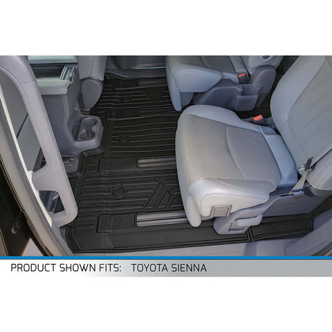 SMARTLINER Custom Fit Floor Liners For 2021-2025 Toyota Sienna with 2nd Row Bucket Seats and Spare Tire