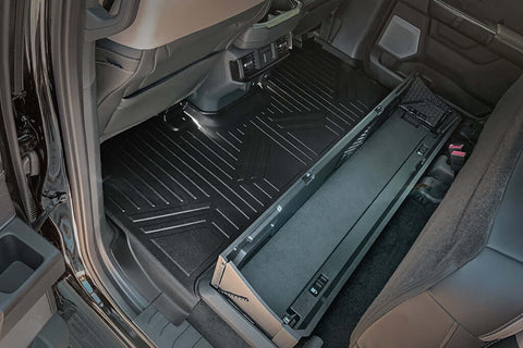 SmartCoverage™ Custom Fit Floor Liners For 2022-2025 Ford F-150 Lightning with 1st Row Bucket Seats & OEM 2nd Row Under Seat Storage