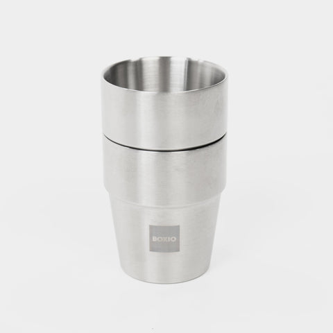 BOXIO CUP I Set of four stackable stainless steel cups