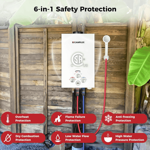 Camplux BW211 Camping Water Heater Propane
