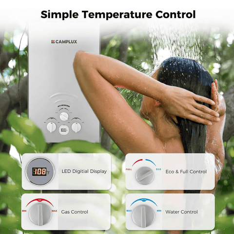 Camplux BW211G Camping Water Heater Propane