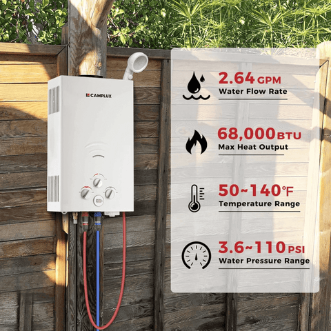 Camplux BW264 Camping Water Heater Propane