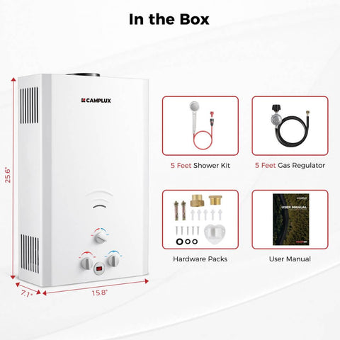 Camplux BW422 Camping Water Heater Propane
