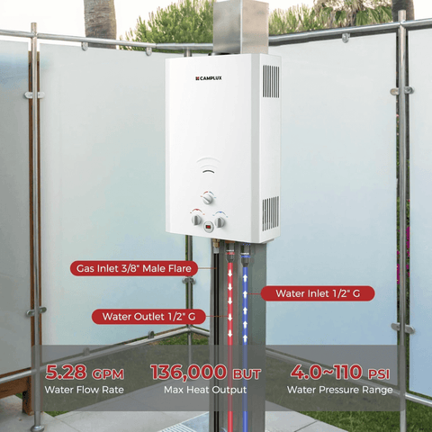 Camplux BW528 Glamping Water Heater Propane
