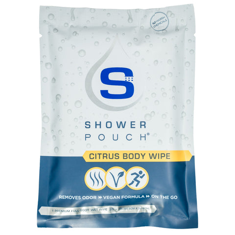 15-pack Shower Pouch XL (2' x 1') Body Wipes