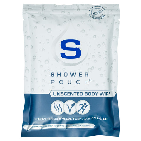 15-pack Shower Pouch XL (2' x 1') Body Wipes