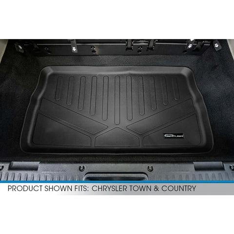 Smart Trim™ Custom Fit Floor Liners For 2013-2020 Dodge Grand Caravan with 2nd Row Bucket Seats and 1st Row Super Console
