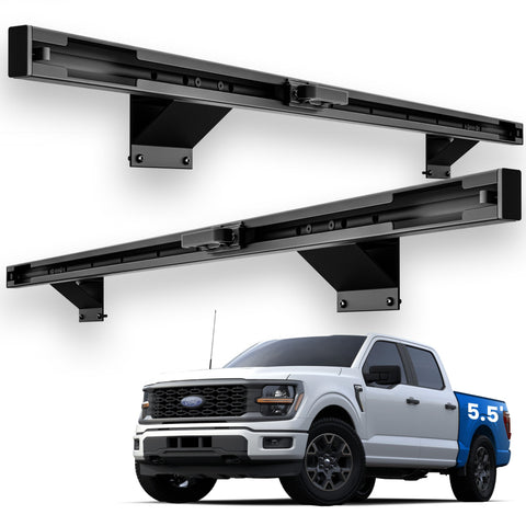 Integral Rails + Tie-down Cleats - Ford F150 & Raptor 2015+ (5.5' Bed Only)