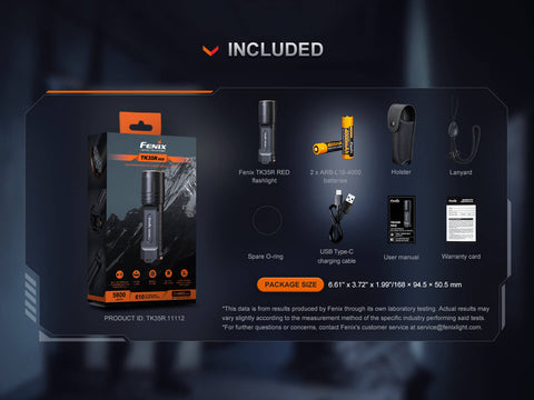 Fenix TK35R Rechargeable High-Performance Tactical Flashlight with UV Output
