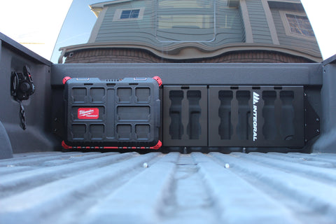 Integral Bulkhead Panel - Ford F150 & Raptor - 5.5' Bed (2015+) - Compatible with Milwaukee Tool Packout Organizers