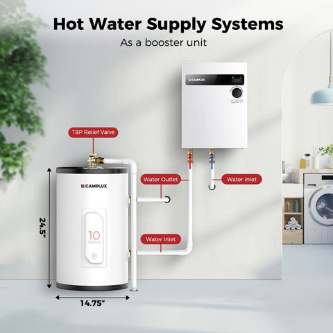 Camplux 10 Gallon Electric Water Heater