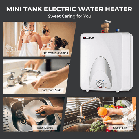 Camplux Electric Mini Tank Point of Use Water Heater 120V - 2.5 Gallon