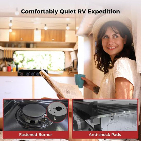 CAMPLUX RV Stove 3 Burners 21,000 BTU, 21 Inches Propane RV Cooktop Elite