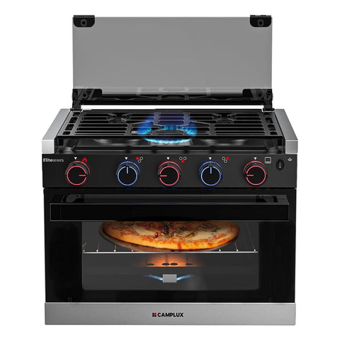 Camplux RV Stove Gas Range Oven w/ 3 Burners Cooktop 17 Inches ELITE