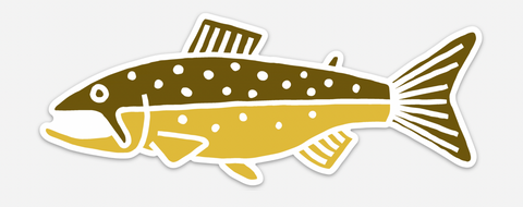 Brown Trout Doodle Sticker