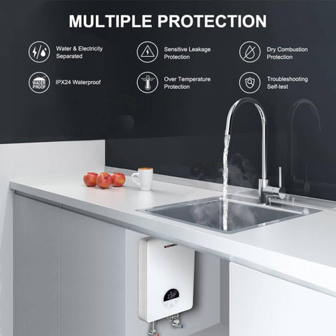 Camplux Electric Point of Use Tankless Water Heater, 6kW at 220~240V