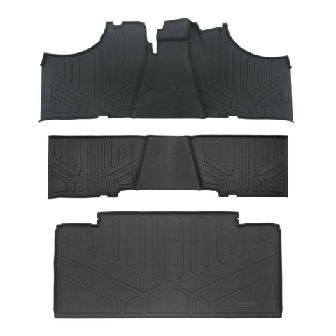 SMARTLINER Custom Fit Rugged Rubber Floor Liners For 2017-2024 Kawasaki Mule (6-Seater Models)