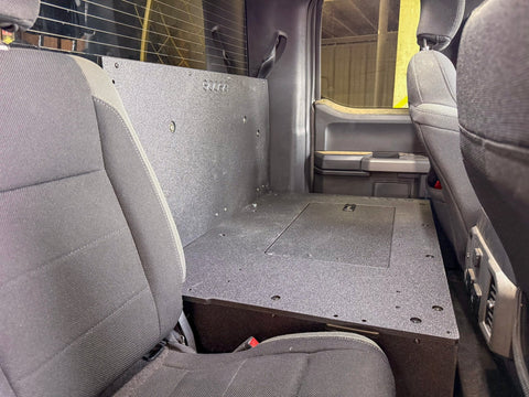 Ford - F-150 - 2015-Present - 13th & 14th Gen - Explore Series - SuperCab - Second Row - HIGH Seat Delete Plate System - Without Subwoofer