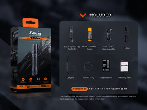 Fenix PD36R Pro 2800 Lumen Flashlight + FREE E03R V2 Keychain Light