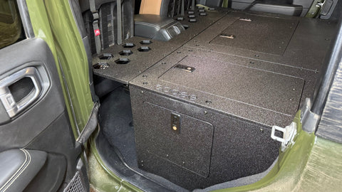 Jeep Wrangler 2018-2023 JLU 4 Door - Second Row Seat Delete Plate System - 8" or 10" Module Based