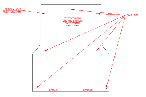 Toyota Tacoma 2005-2023 2nd and 3rd Gen. - Bed Plate Drawer System