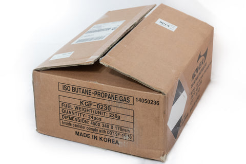 230g Screw-on style Isobutane gas canister - Bulk Pack of 24