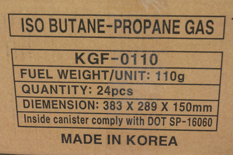 110g Screw-on style Isobutane gas canister - Bulk Pack of 24